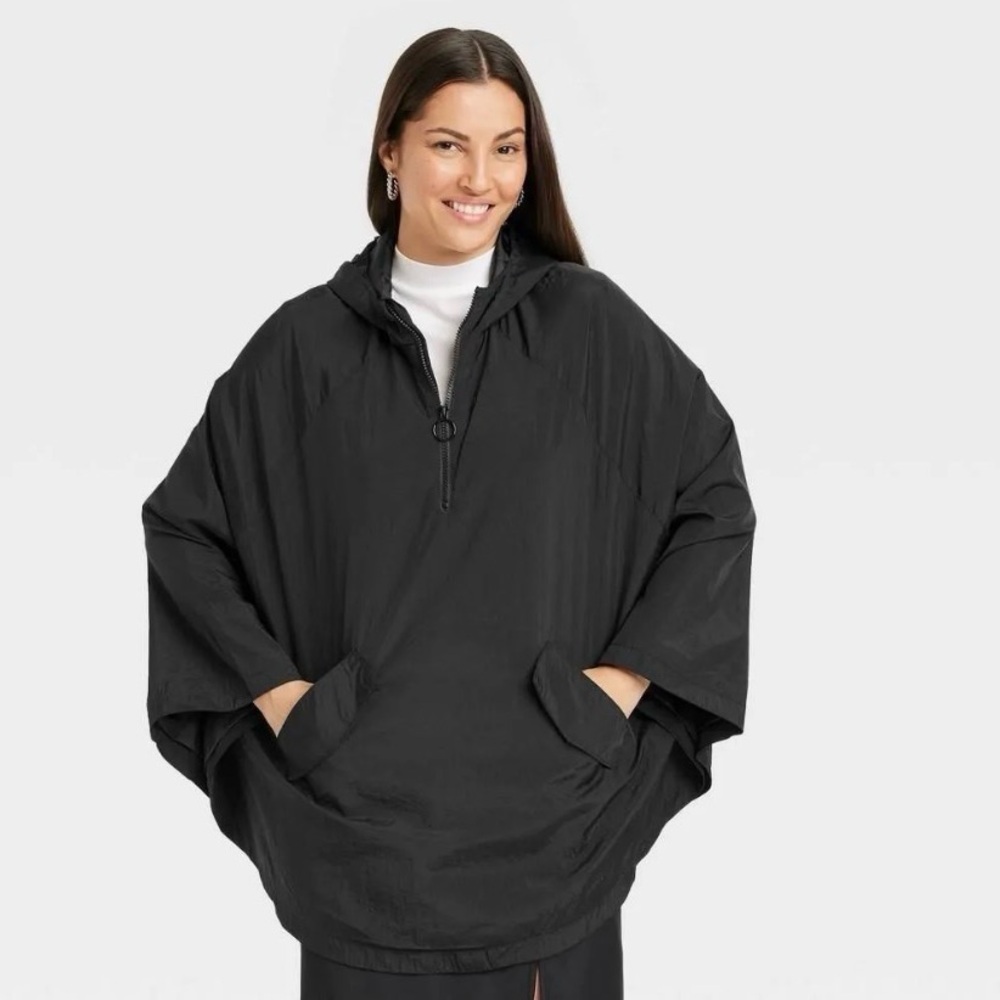 Ladies Small Black Cape Poncho Jacket by A New Day
